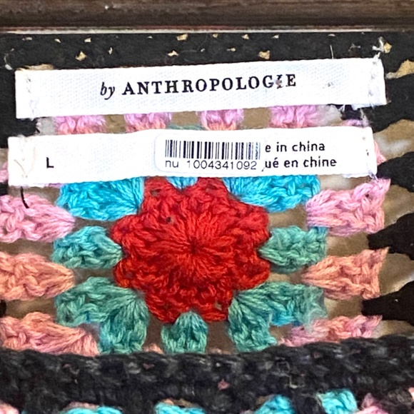 ANTHROPOLOGIE Magdalena Boho Hippie Festival Crochet Jumper Granny Square Large - Picture 3 of 6